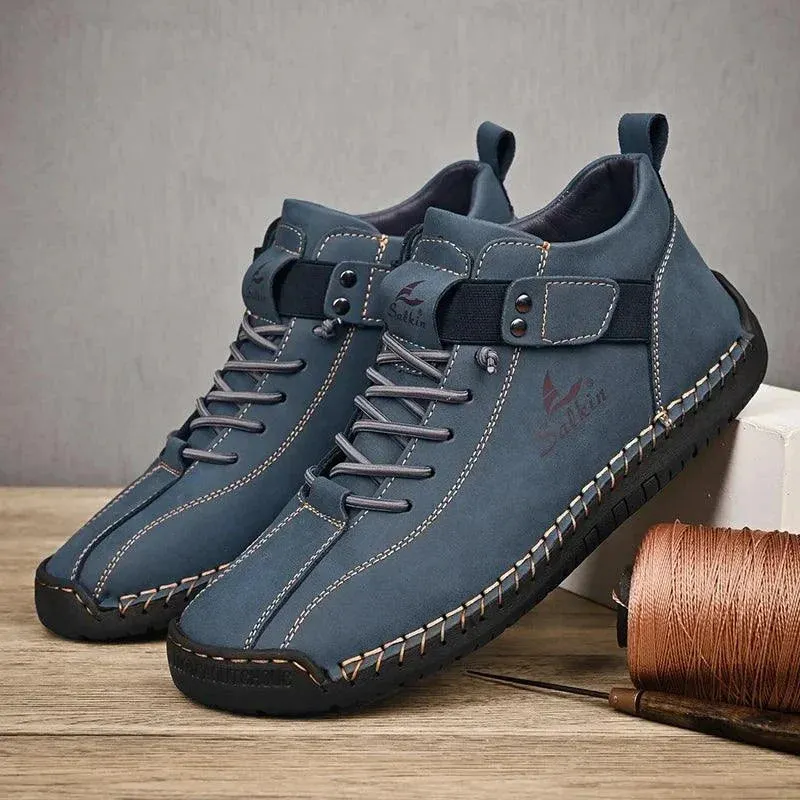 Handmade Design Sneakers Men's Casual Leather Ankle Boots Maxct