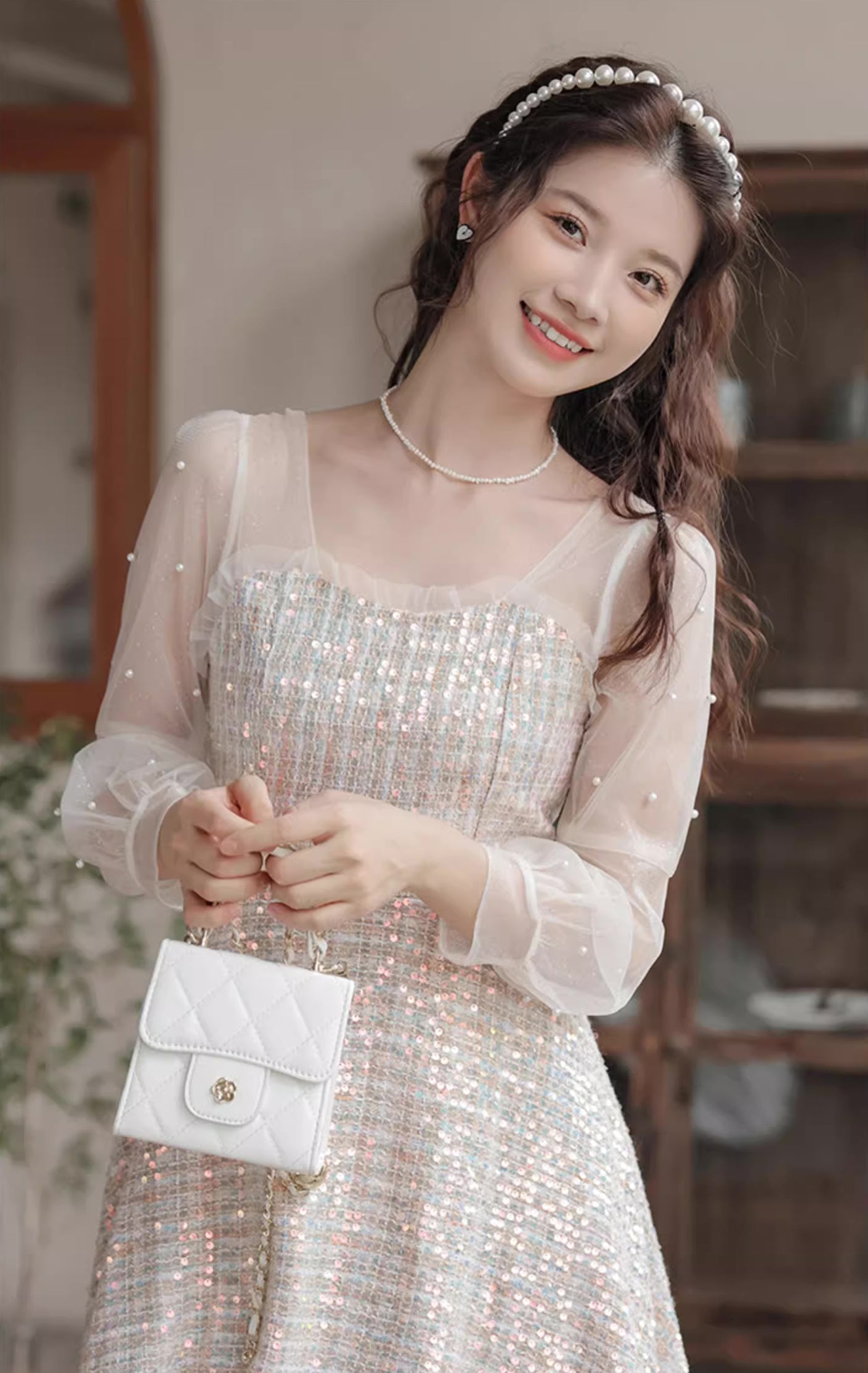 Daytime Sequin Tweed Mini Dress Maxct