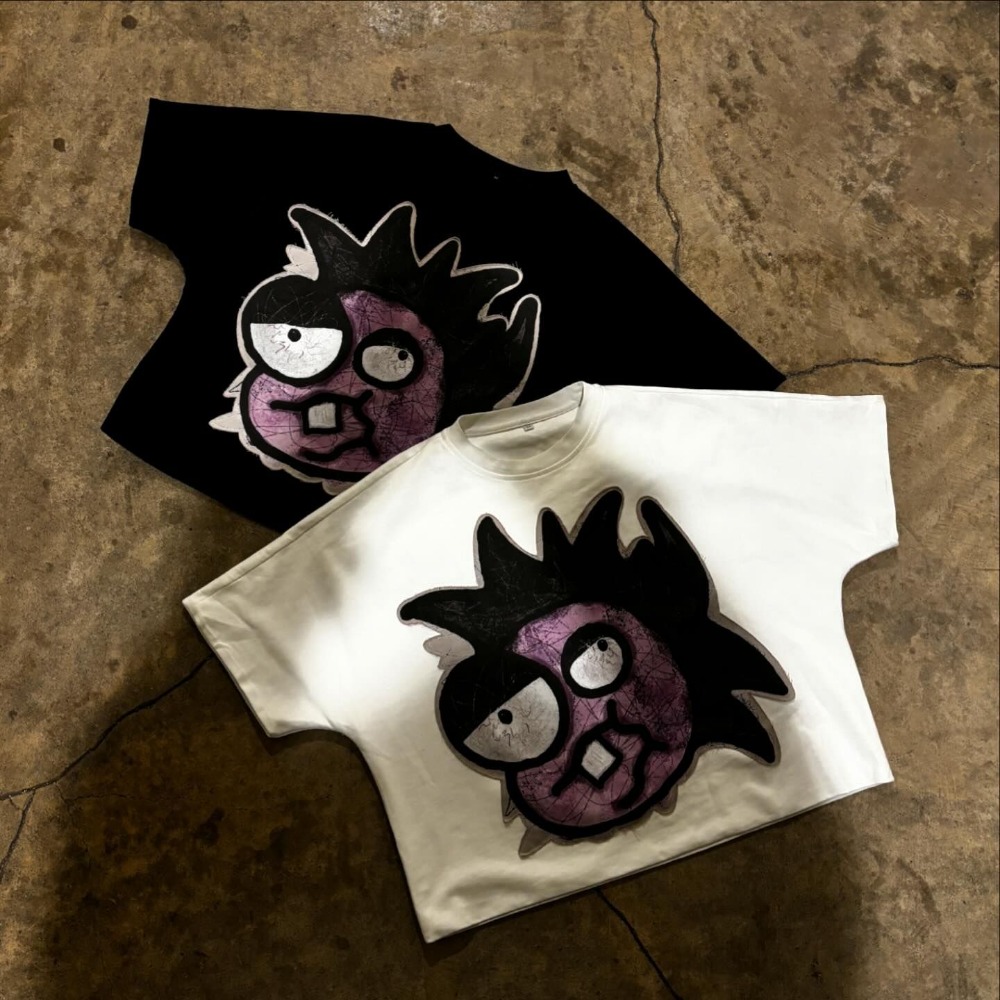 90s Streetwear Y2K Clothing Men Women T Shirt Harajuku Hip Hop Cartoon Graphic Printed Short Sleeved Gothic Cotton Short Oversized T Shirt Tops
