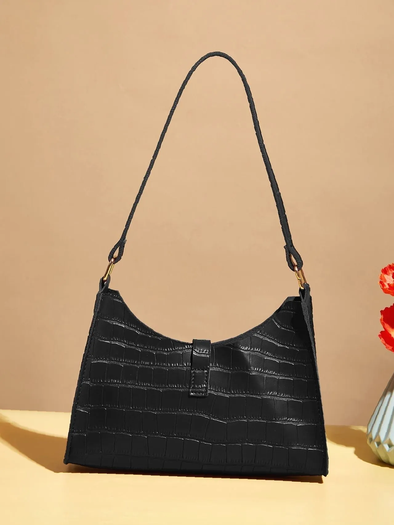 Bag For Love - Croc Embossed Square Bag  - Women Maxct Bags