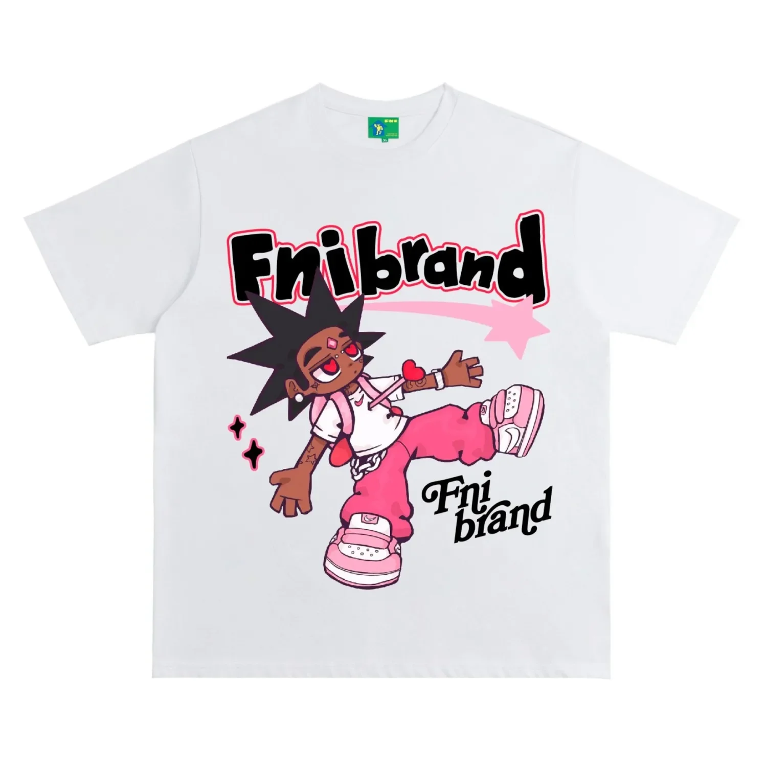 Maxct American Hip-Hop Cartoon Boy Printed Oversized Short-Sleeved T-shirt Y2K Loose Summer Heavy Half-sleeved Street Women Clothing