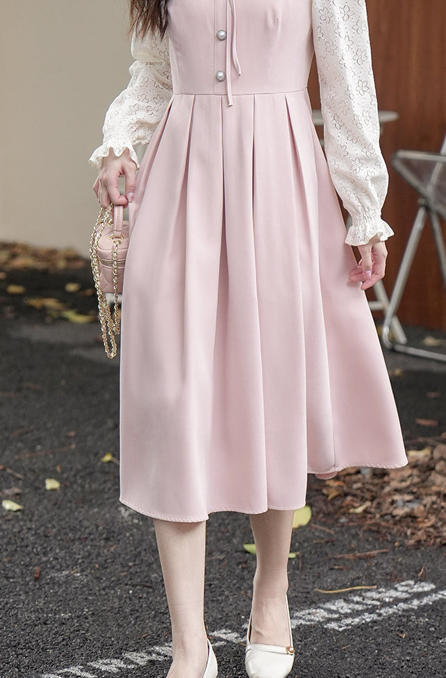 Floral Lace Twofer Midi Dress Maxct