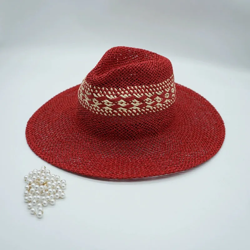 Maxct Straw Hat Japanese Style Black Brown Panama Women's Beach Big Brim