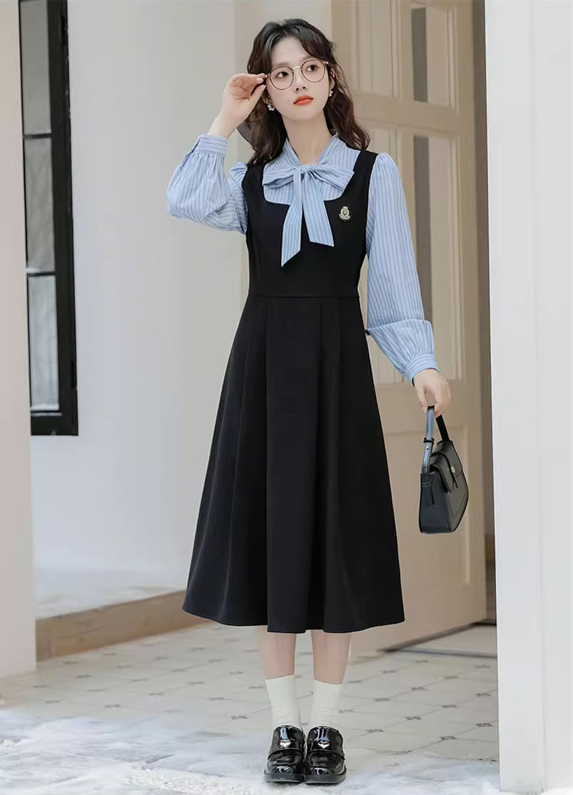 Stripe Academia Twofer Midi Dress Maxct