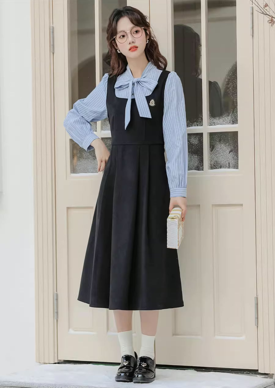 Stripe Academia Twofer Midi Dress Maxct