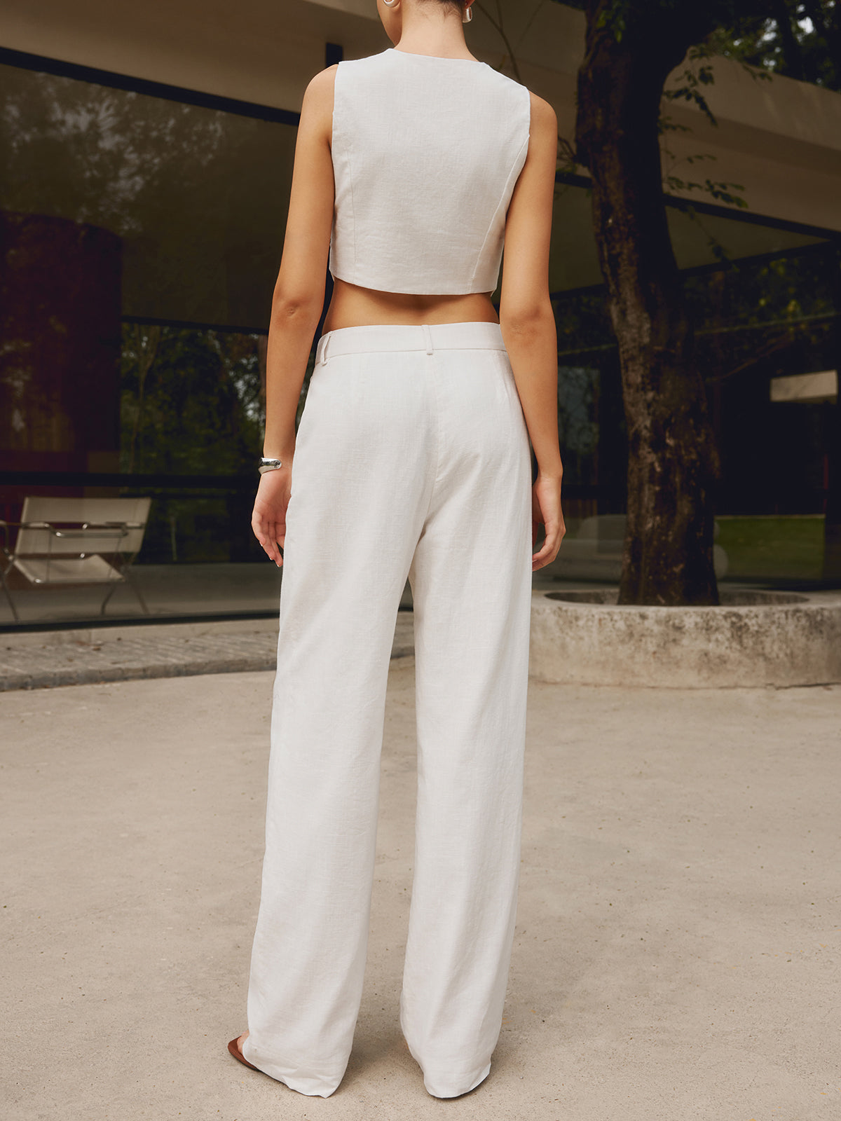 Maxct Cotton & Linen Straight Leg Pants