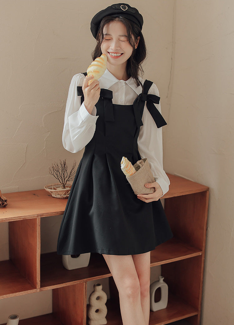 Little Bow Mini Pinafore Dress Set Maxct
