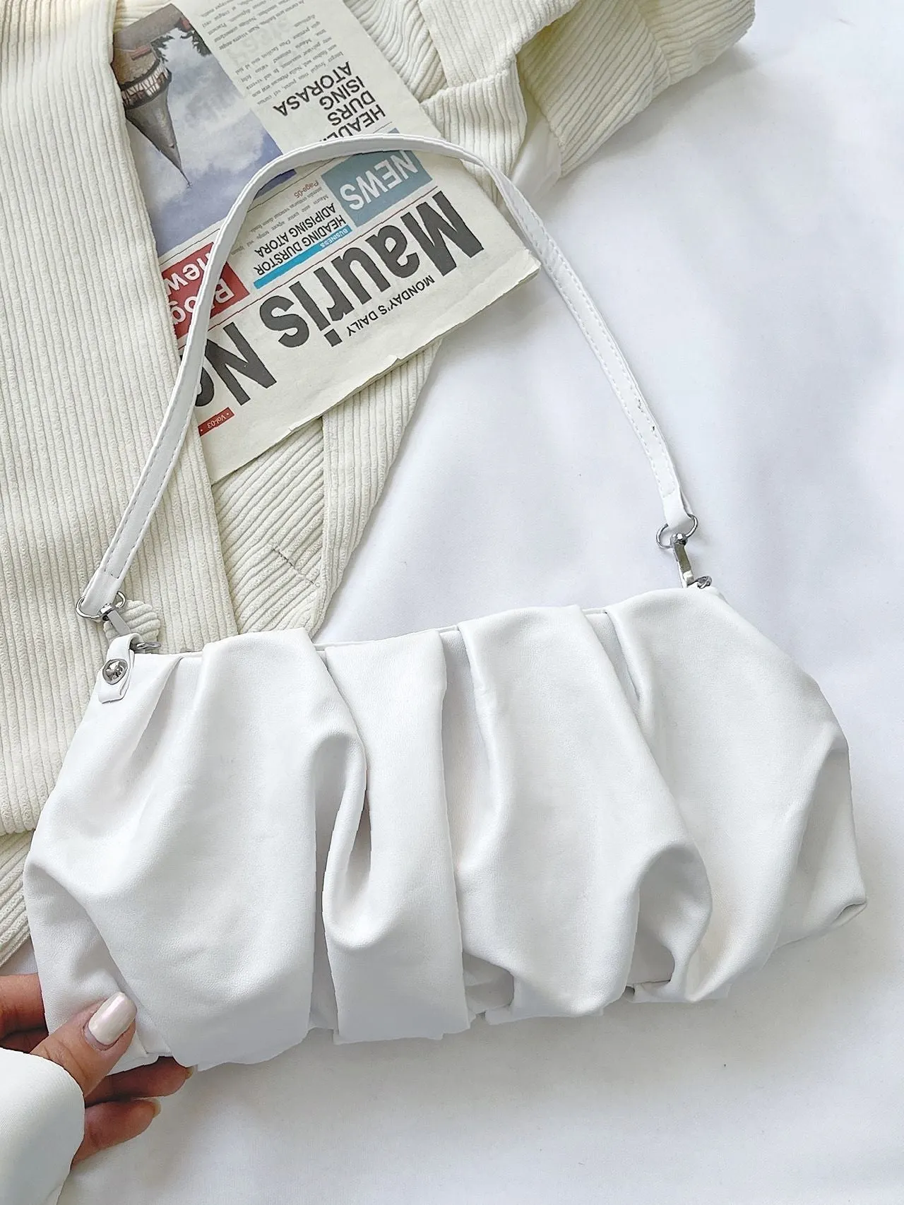 Bag For Love - Minimalist Ruched Bag - Women Maxct Bags
