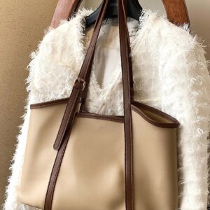 Maxct - Contrast Binding Tote Bag - Women Tote Bags
