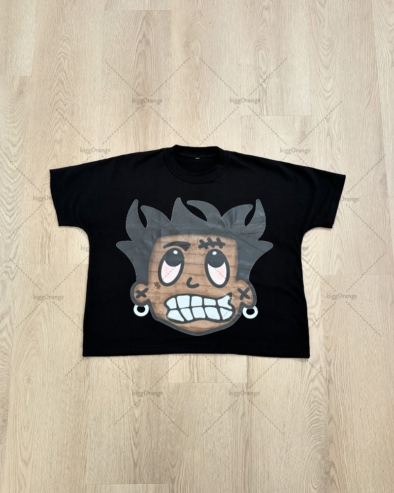Summer New Style European and American Oversized Short-sleeved Fashion Popular Anime Printed T-shirt Fashion Casual Loose Top