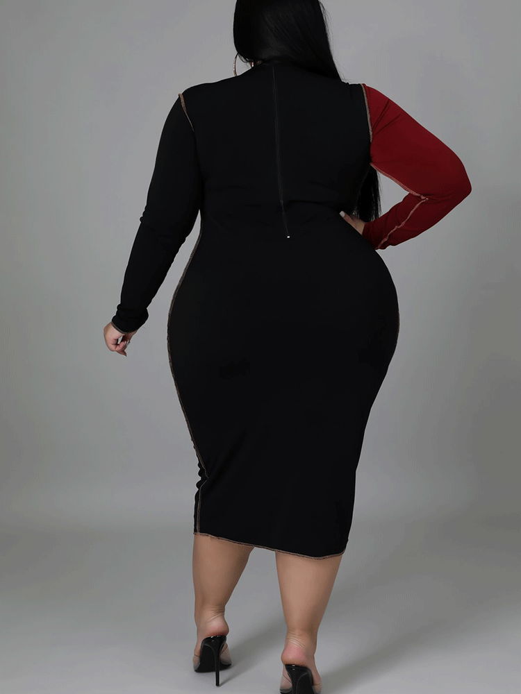 Leopard Patchwork Midi Dress Maxct