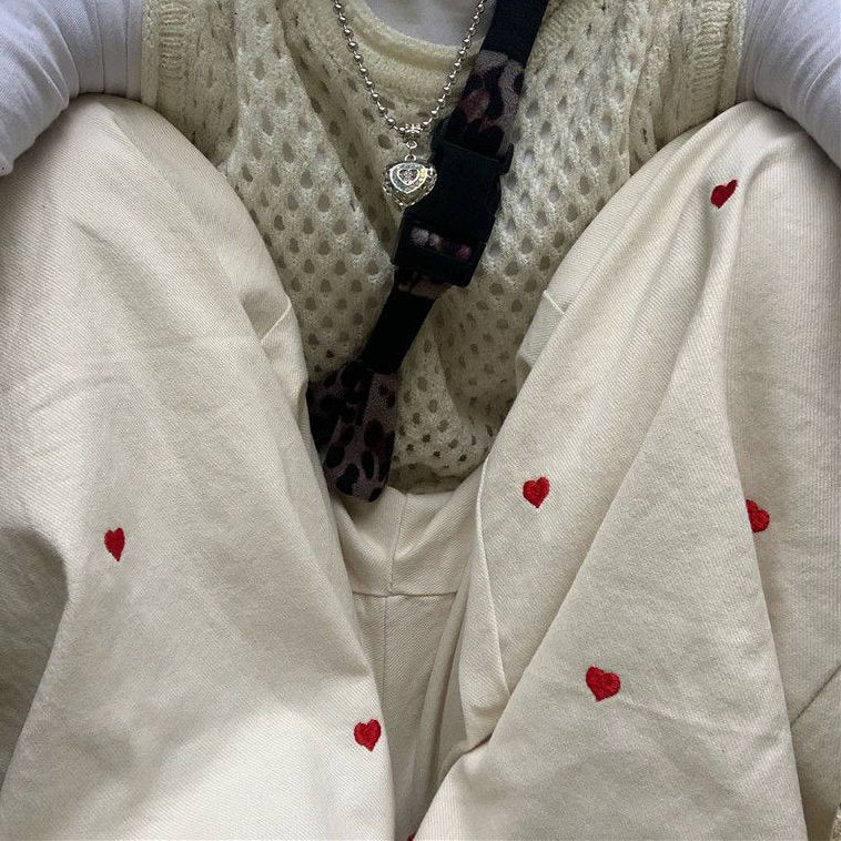 Vintage Red Hearts Pants Maxct