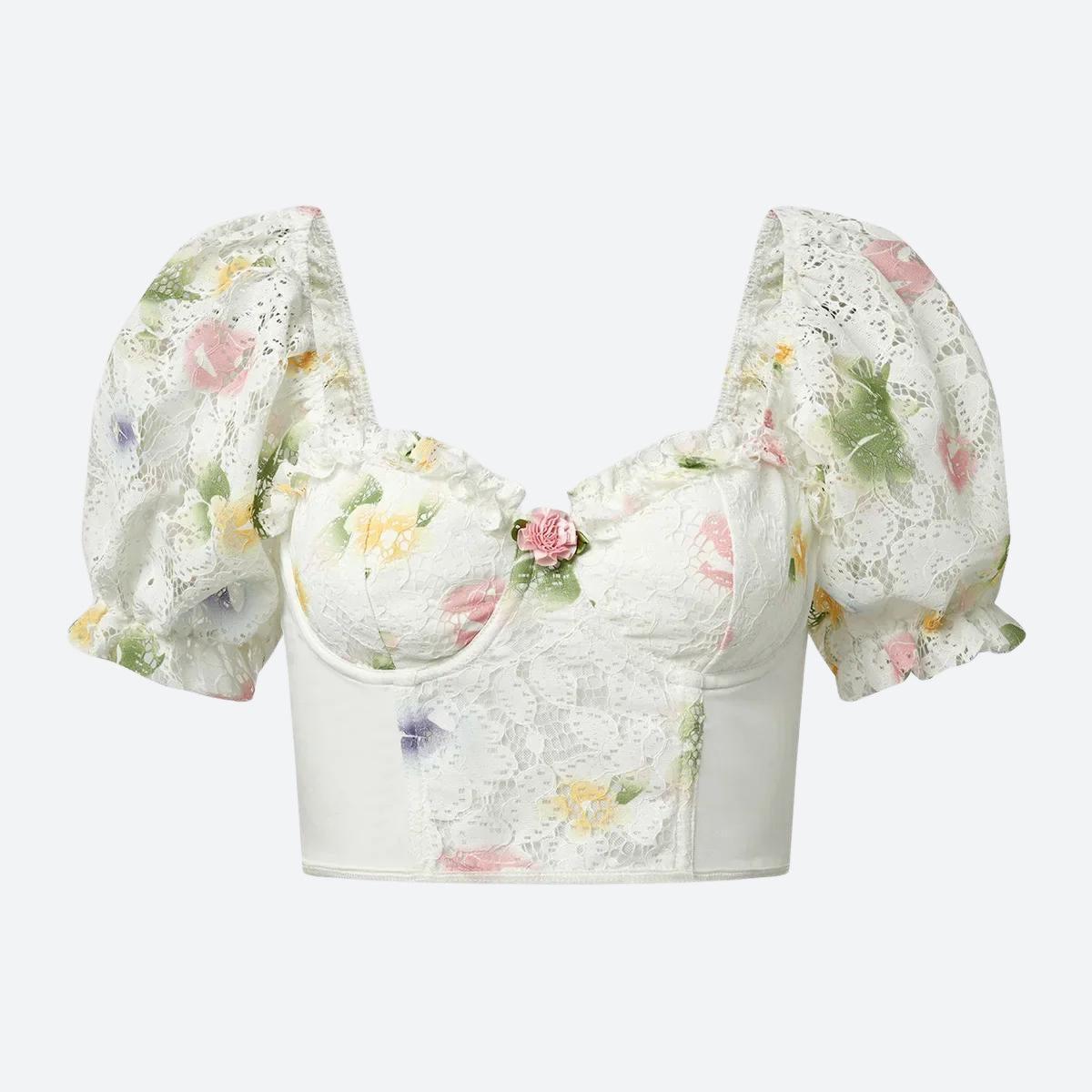Maxct &Floral Crop Corset Top