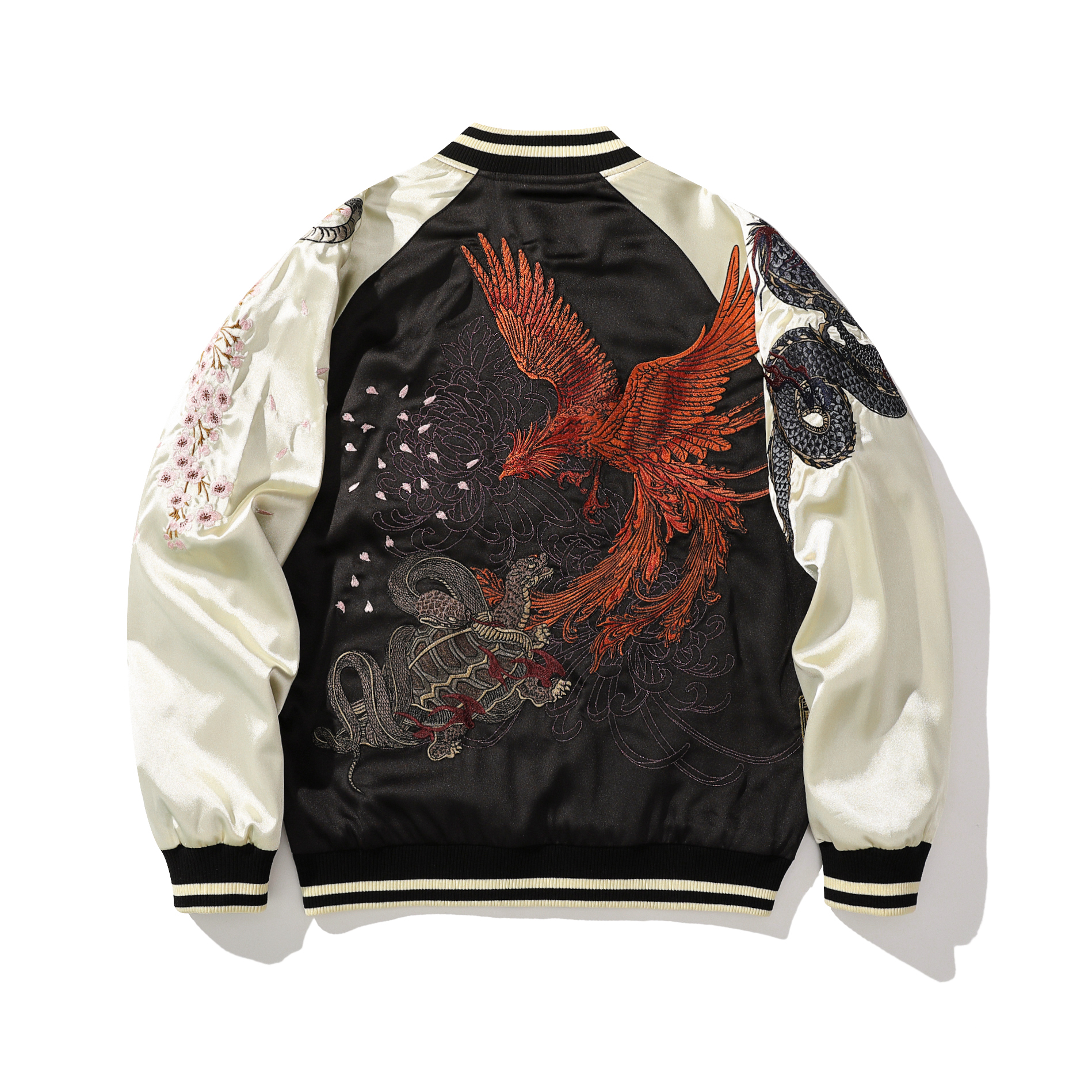 &Dragon Phoenix Embroidered Bomber Jacket