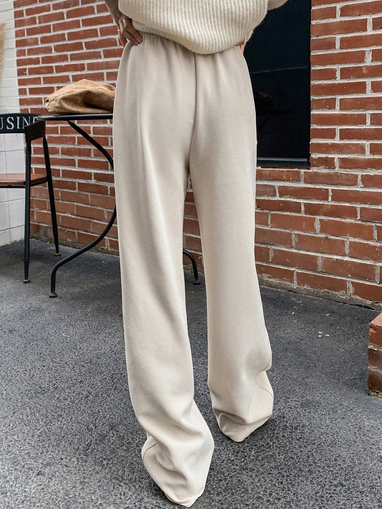 Maxct Kpop Drawstring Waist Slant Pocket Sweatpants