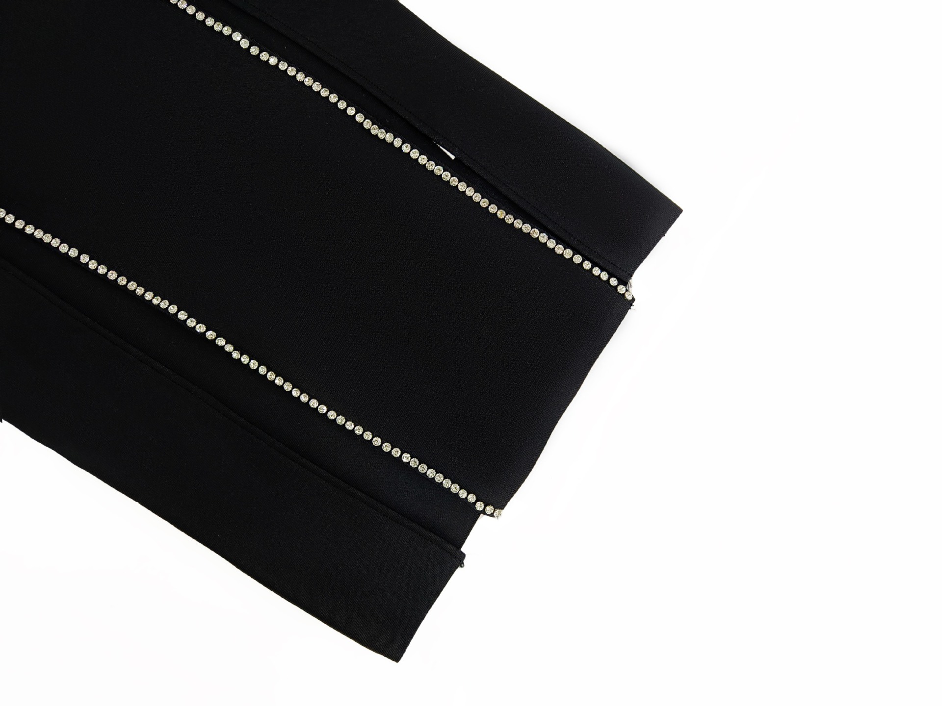 2023 Super Hot Summer Women's Wear Black Rhinestone Hollow Strap Long Dress