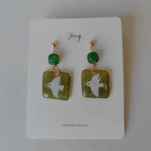 Flying Bird Shrink Plastic Earring