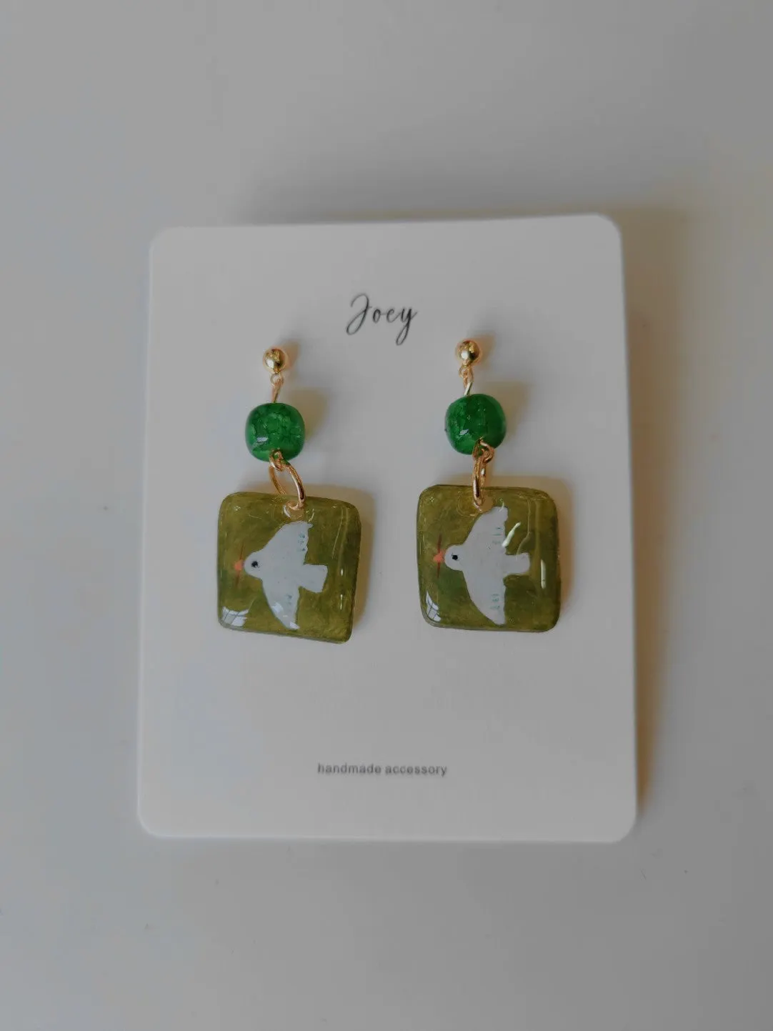 Flying Bird Shrink Plastic Earring