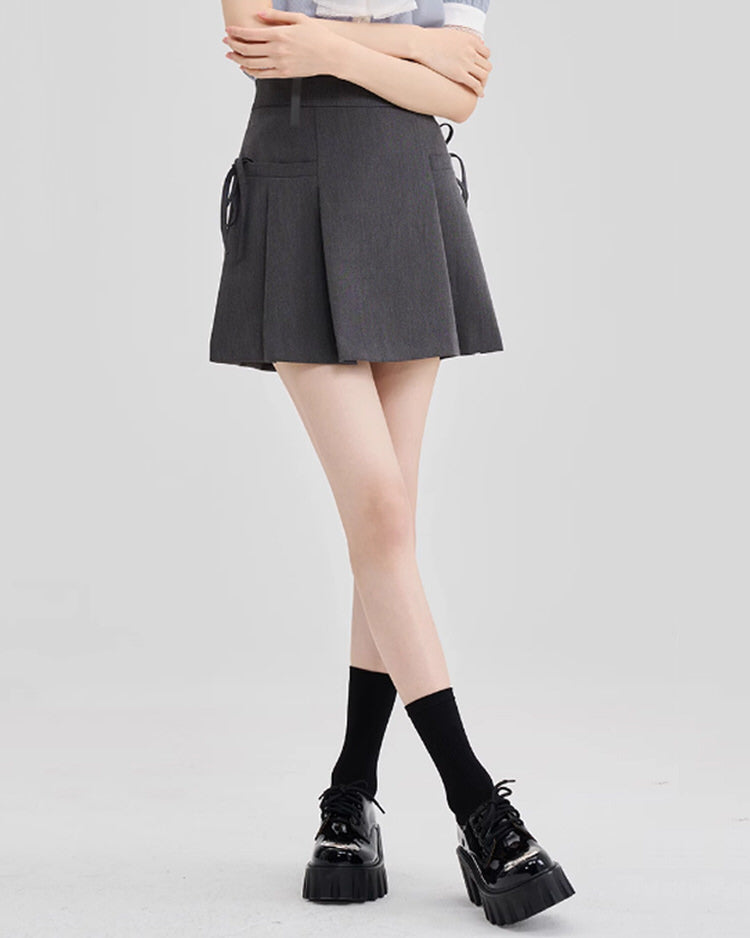 Aesthetic Outfit Grey Mini Skirt Maxct