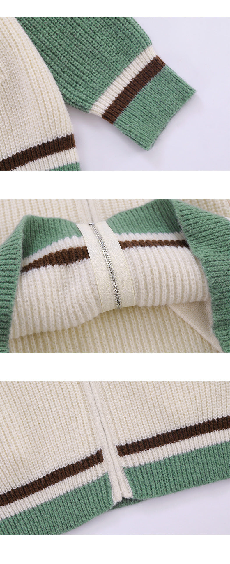 Maxct Emboidery Logo Zip Up Knit Cardigan