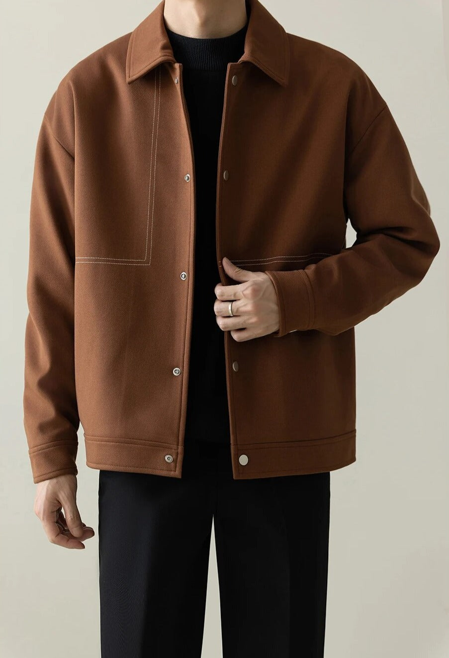 Maxct Contrast Stitch Minimal Jacket