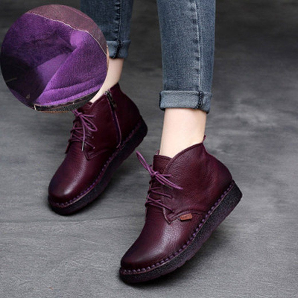 Maxct Women Autumn Winter Retro Handmade Boots