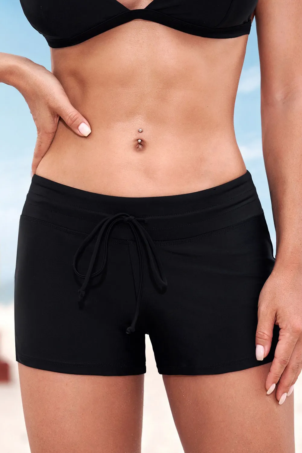 Maxct &Full Size Run Contrast Drawstring Swim Bottoms