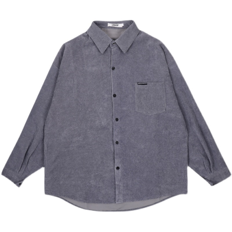 Corduroy Long-Sleeved Retro Shirt Maxct