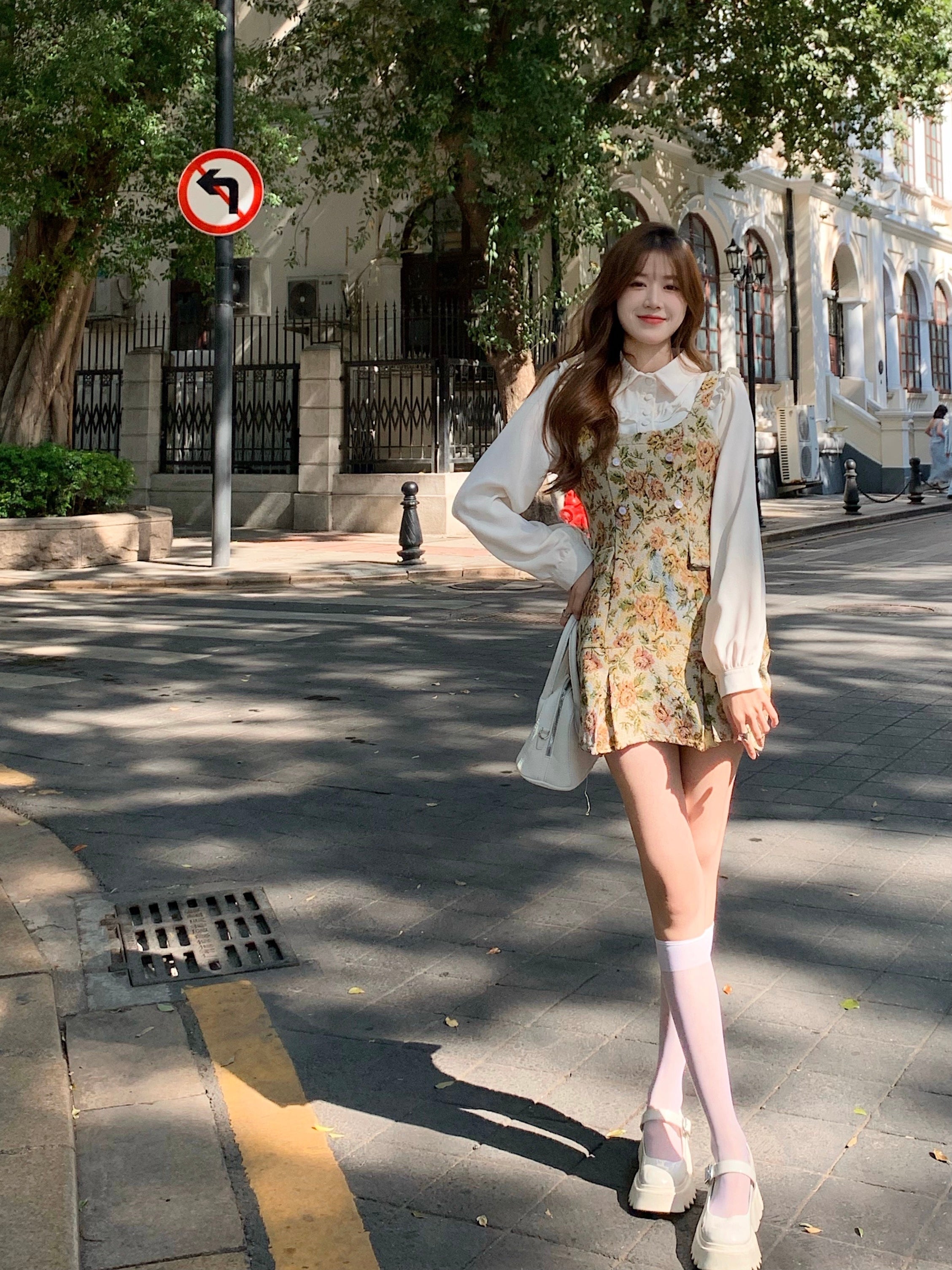 Rustic Floral Twofer Dress Maxct