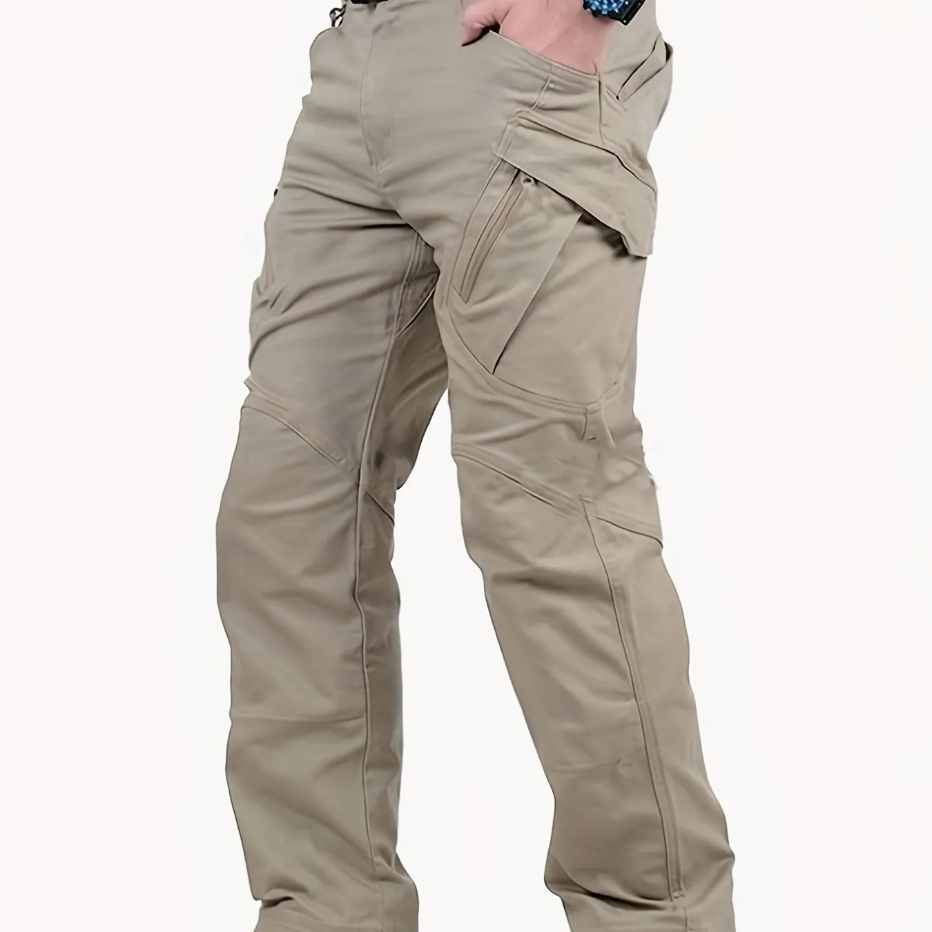 Maxct  Men's Casual Cargo Pants With Zipper Pockets, Male Joggers For Spring And Fall Outdoor
