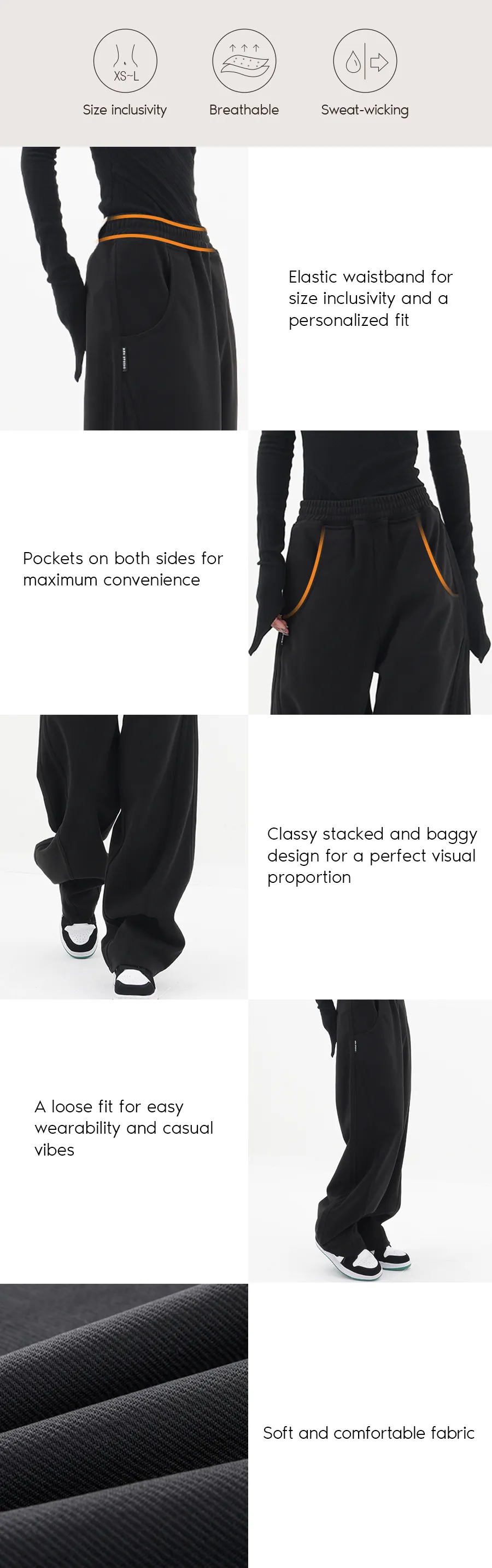 Baggy Solid Wide Leg Pants