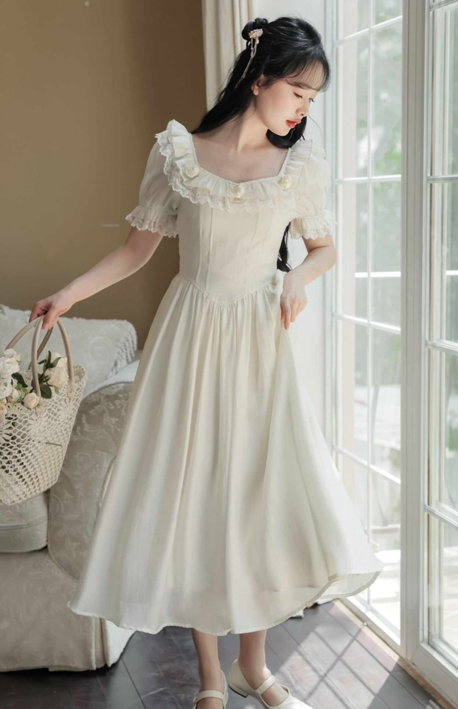 Blanc Rose Midi Dress Maxct