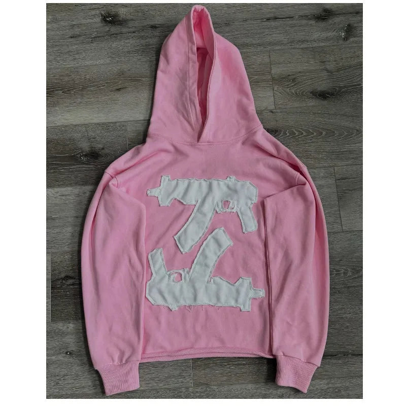 Maxct Y2k Women's Hoodie Long Sleeve Pullover Oversize Streetwear Personalized Pattern Sweatshirt Vintage High Street Punk Top Clothes