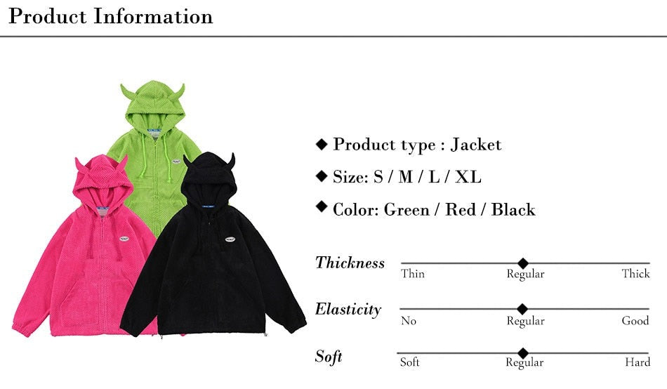 Mystical Green Hoodie Unisex with Demon Horns Maxct