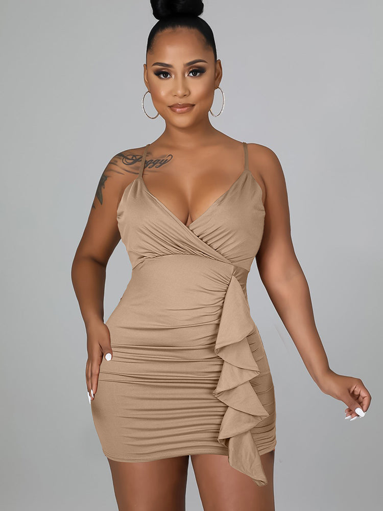 Ruffle Bodycon Ruch Wrap Dress Maxct