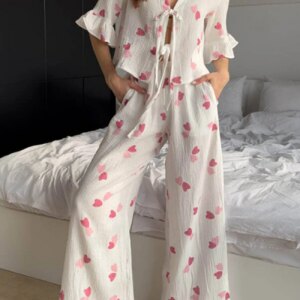 Maxct Printed Ruffle Tie-up Shirt Cotton Suits