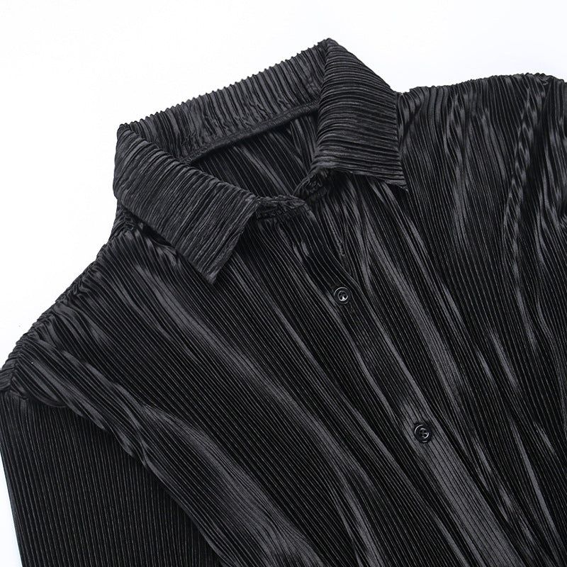 Simona Pleated Button Up Shirt Mini Dress Maxct - Image 9