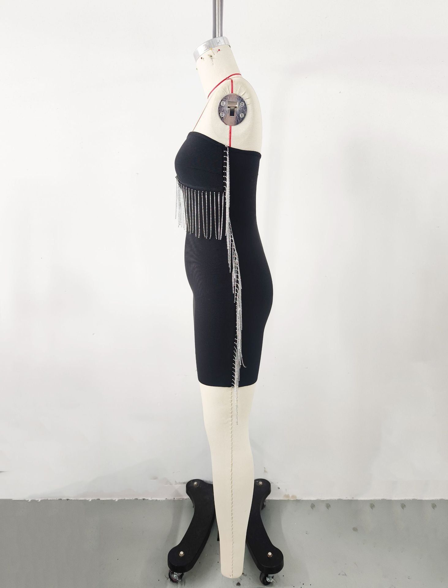 Maxct Women's Summer Women 2024 Diamond Tassel Strapless Bandage Dress Sexy Party Dress - Image 11