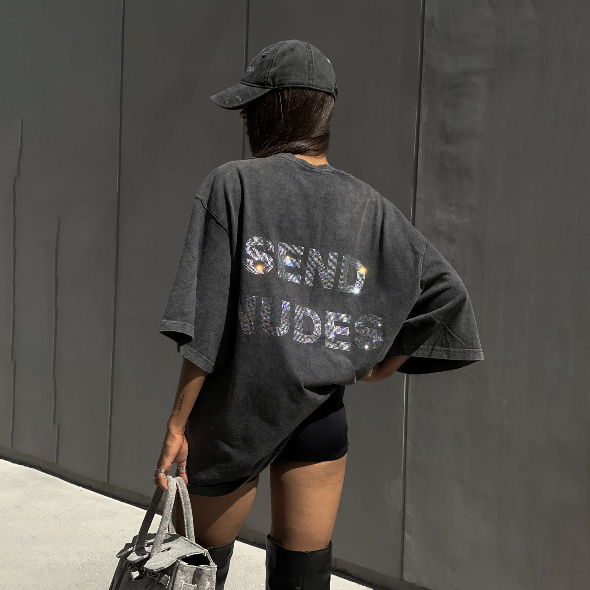 Maxct-Trendy Oversize Streetwear Distressed Letter Printed Cotton Shirt