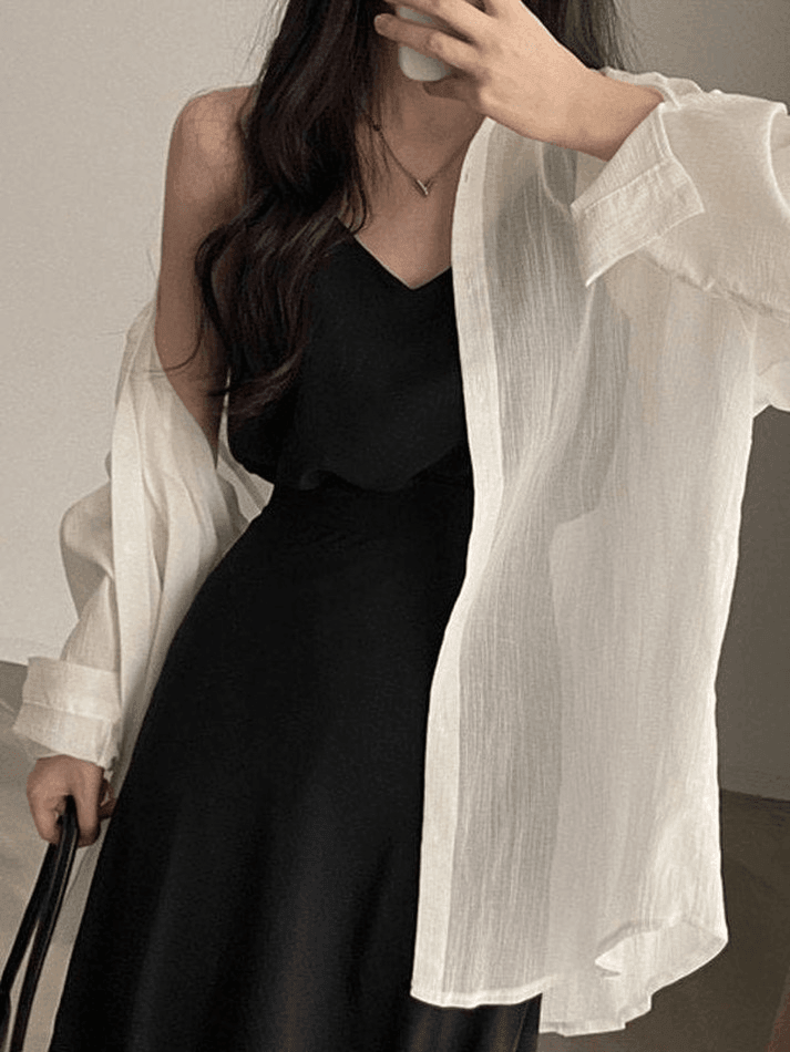 Maxct Lightweight Sheer Long Sleeve Blouse