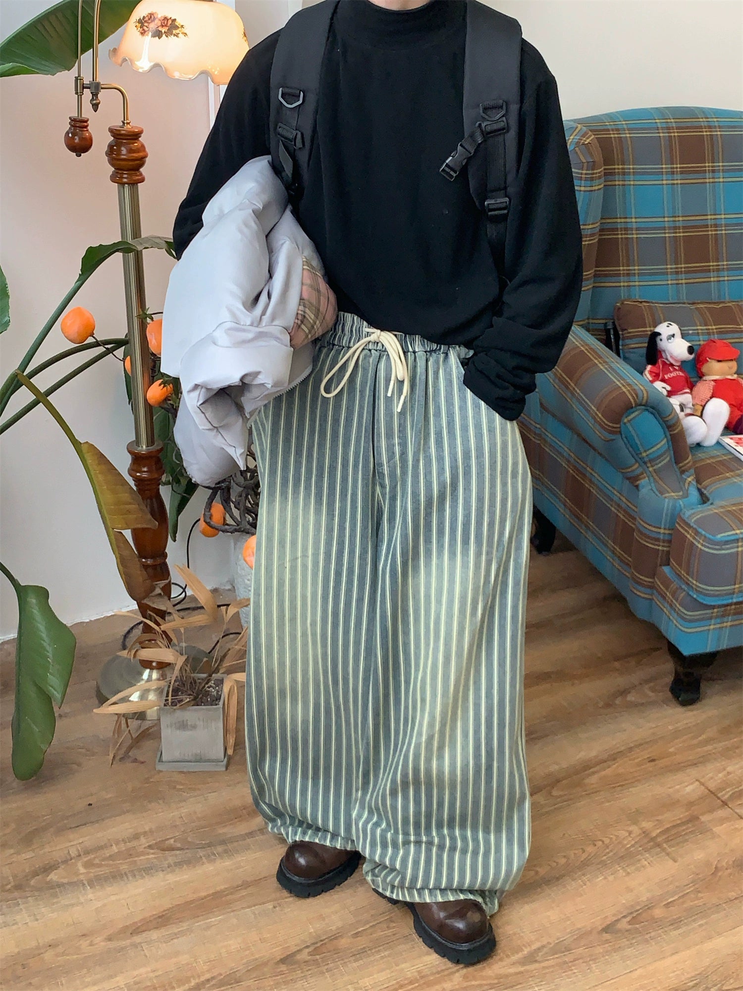 c2 Distressed Striped Jeans Maxct