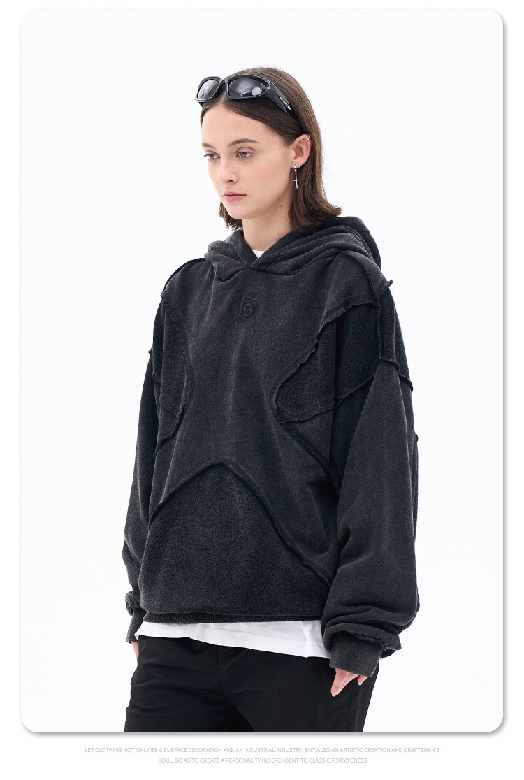 Solid High Street Patchwork Hoodies - true-deals-club