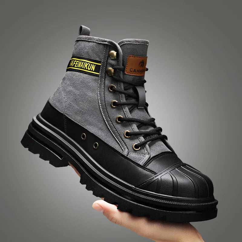 Men's Breathable High-top Boots with Thick Soles Maxct