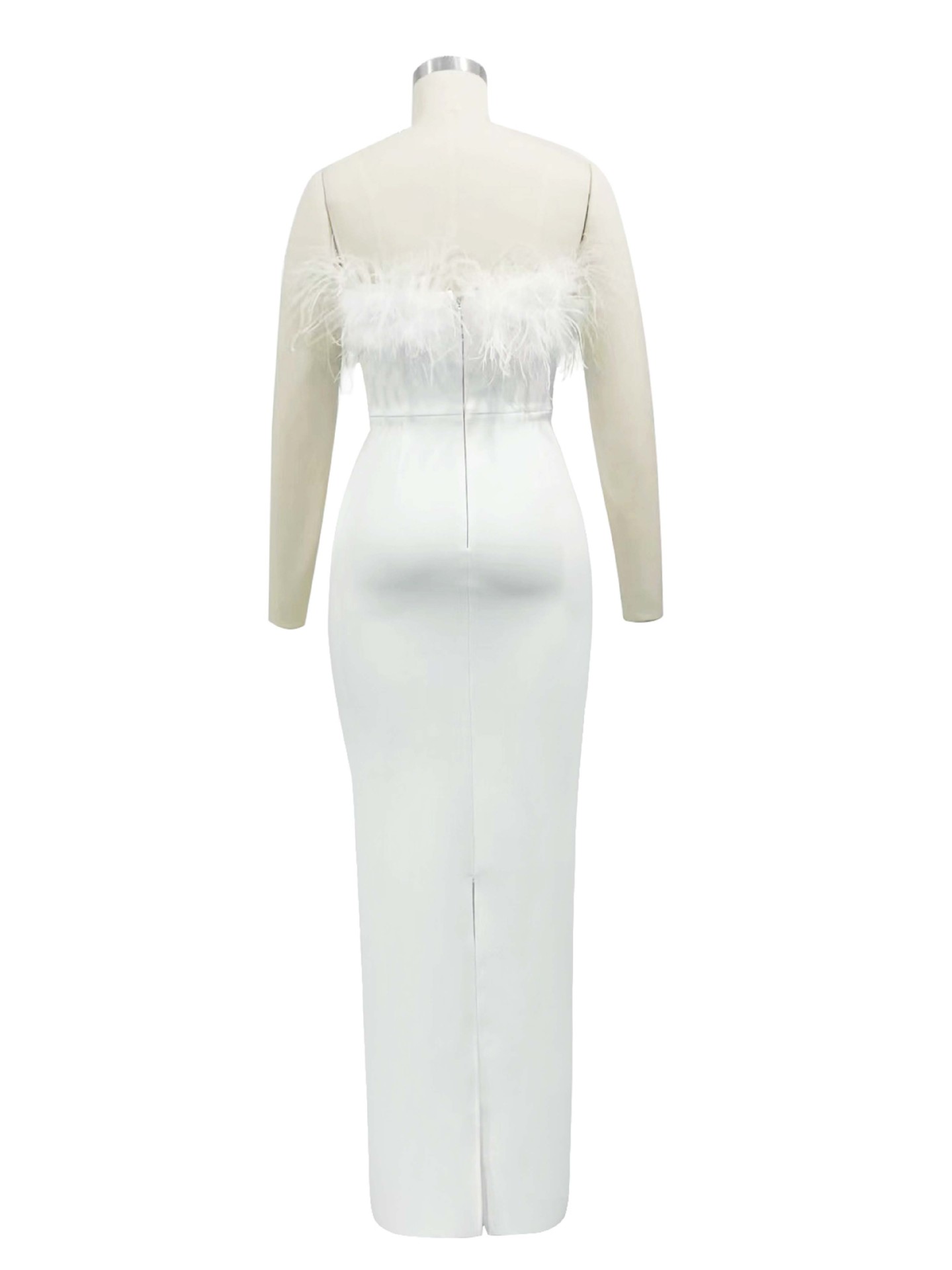 High-end Trendy Niche Designer Evening Dress Autumn And Winter Women's Clothing Trend Ostrich Hair Gowns Bandage Dress Women