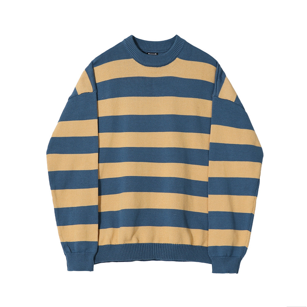 Maxct 5506 Knitted Striped Round Neck Sweater