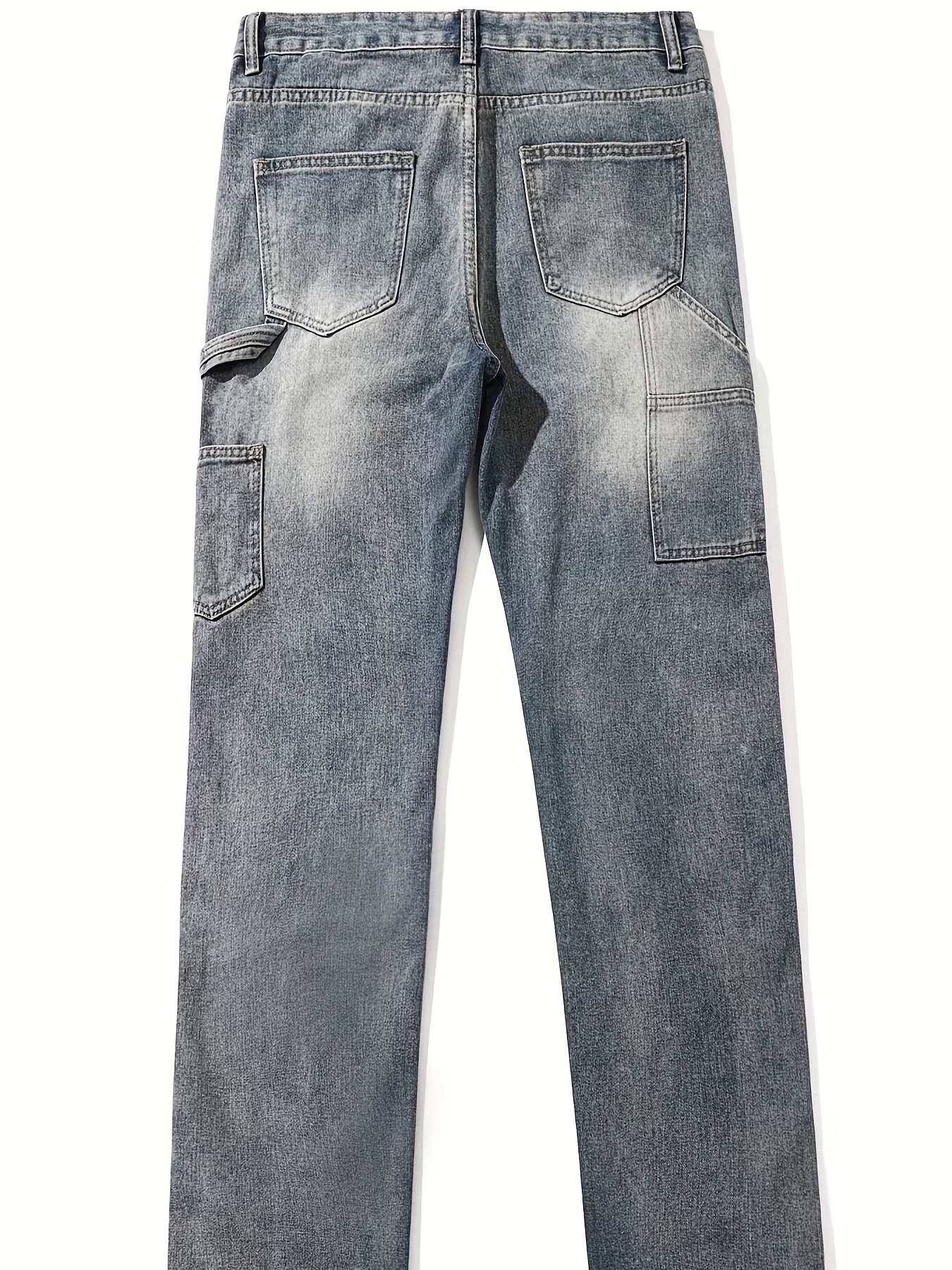 Regular Fit Jeans, Men's Casual Street Style Straight Leg Denim Pants For Spring Summer