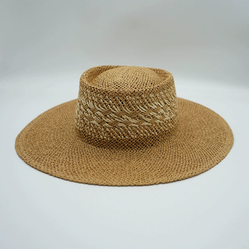 Maxct Straw Hat Japanese Style Black Brown Panama Women's Beach Big Brim