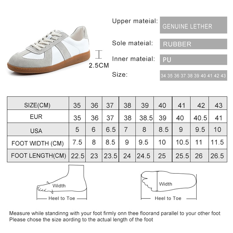 White Split Leather Sneakers Flat for Women Maxct
