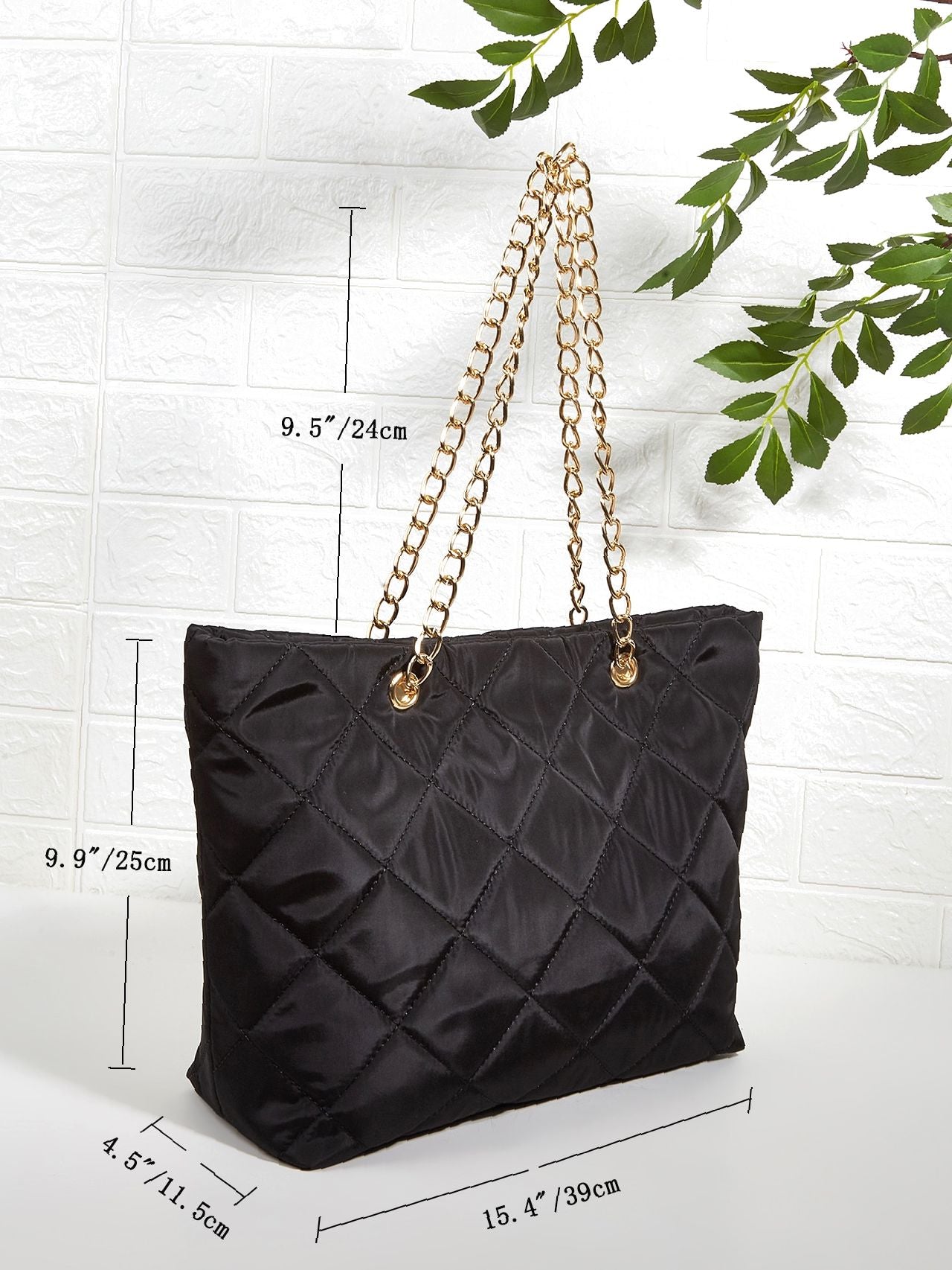 Maxct - Quilted Embossed Chain Shoulder Tote Bag  - Women Tote Bags