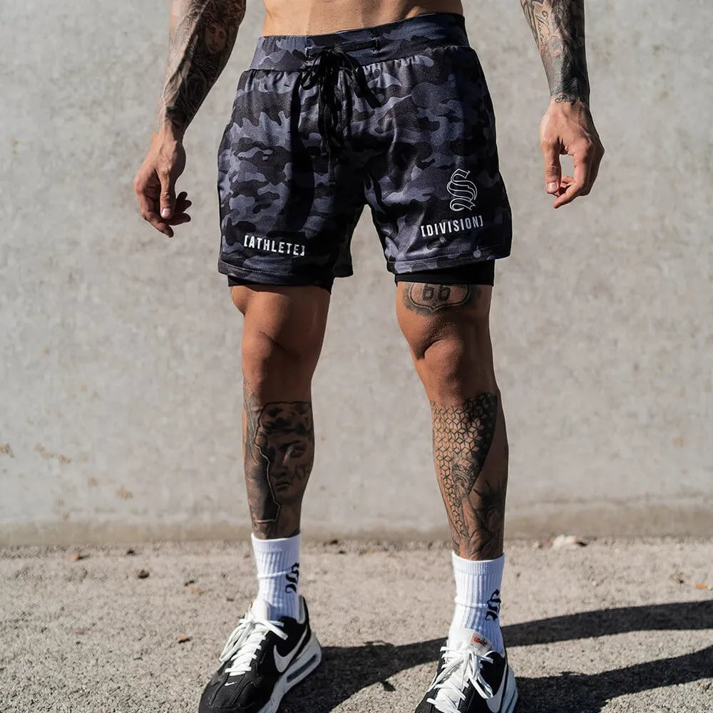 2-in-1 Running and Gym Quick Dry Shorts for Men Maxct
